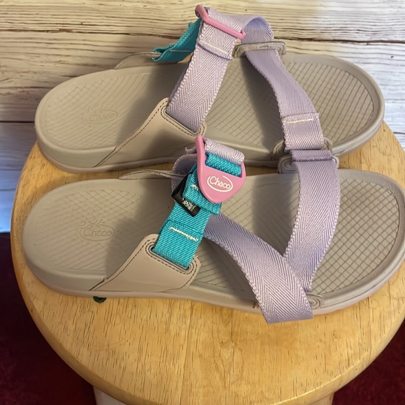 Chaco Sandals in Lavender and Teal - Picture 2 of 5